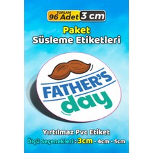 Sb Store Babalar Günü Ambalaj Hediye Paket Süsleme Etiketi Model 101 - 96 Adet 3cm