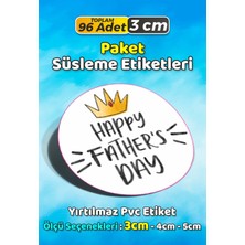Sb Store Babalar Günü Ambalaj Hediye Paket Süsleme Etiketi Model 74 - 96 Adet 3cm