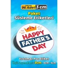 Sb Store Babalar Günü Ambalaj Hediye Paket Süsleme Etiketi Model 78 - 96 Adet 3cm