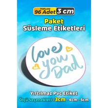 Sb Store Babalar Günü Ambalaj Hediye Paket Süsleme Etiketi Model 118 - 96 Adet 3cm