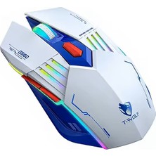 T-Wolf G560 Rgb Kablolu Gaming Mouse 3200 Dpı 6 Tuşlu LED Işıklı Oyuncu Mouse Beyaz