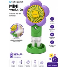vooka Su Soğutmalı Mini Vantilatör | Type-C Şarjlı 3 Kademe Sessiz Püskürtmeli Masaüstü Fan