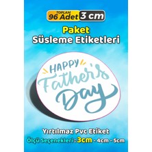 Sb Store Babalar Günü Ambalaj Hediye Paket Süsleme Etiketi Model 117 - 96 Adet 3cm
