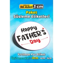 Sb Store Babalar Günü Ambalaj Hediye Paket Süsleme Etiketi Model 119 - 96 Adet 3cm