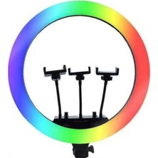 Rovizo MJ56 Rgb LED Ring Light – Telefon Tutuculu, Renkli Işık Modlu, Içerik Üretici Canlı Yayın Selfie Lambası