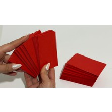 Orbak Kağıtçılık Kırmızı Boş Kelime Kartları Etiket 5X8CM 5 Adet Boş Kart Boş Kartvizit