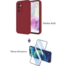 Fuchsia Samsung Galaxy A17 5g ile Uyumlu Viera Darbe Emici Silikon Kılıf + Seramik Ekran Koruyucu Seti