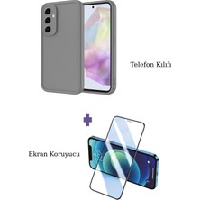 Fuchsia Samsung Galaxy A17 5g ile Uyumlu Viera Darbe Emici Silikon Kılıf + Seramik Ekran Koruyucu Seti