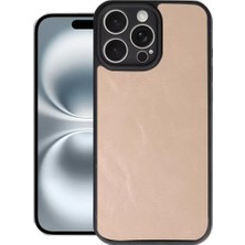 ENCO Mey Ithalat®   iPhone 16 Pro Max Kılıf Aras Deri Kapak - Pudra
