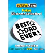 Sb Store Babalar Günü Ambalaj Hediye Paket Süsleme Etiketi Model 111 - 96 Adet 3cm
