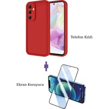 Fuchsia Samsung Galaxy A17 5g ile Uyumlu Viera Darbe Emici Silikon Kılıf + Seramik Ekran Koruyucu Seti