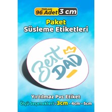 Sb Store Babalar Günü Ambalaj Hediye Paket Süsleme Etiketi Model 116 - 96 Adet 3cm