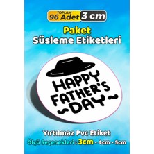 Sb Store Babalar Günü Ambalaj Hediye Paket Süsleme Etiketi Model 110 - 96 Adet 3cm
