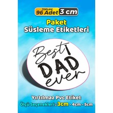 Sb Store Babalar Günü Ambalaj Hediye Paket Süsleme Etiketi Model 114 - 96 Adet 3cm