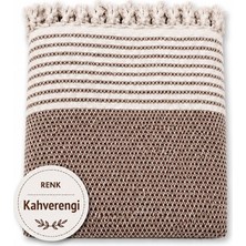 Mandaş Tekstil Pamuklu Kaymaz Hasır Dokuma Koltuk Örtüsü (180X220) - Kahverengi
