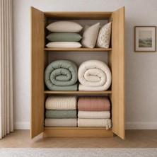 %100 Mdf 2 Kapaklı Yüklük - Çok Amaçlı Gardırop - Atlantik Çam