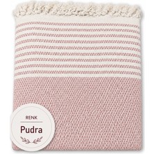 Mandaş Tekstil Pamuklu Kaymaz Hasır Dokuma Koltuk Örtüsü (180X220) - Pudra