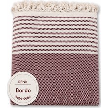 Mandaş Tekstil Pamuklu Kaymaz Hasır Dokuma Koltuk Örtüsü (180X220) - Bordo