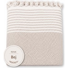 Mandaş Tekstil Pamuklu Kaymaz Hasır Dokuma Koltuk Örtüsü (180X220) - Bej