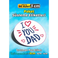 Sb Store Babalar Günü Ambalaj Hediye Paket Süsleme Etiketi Model 125 - 96 Adet 3cm