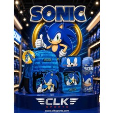 CLK Sports Sonic Lisanslı Okul Çantası , Beslenme Çantası , Kalem Çantası - Çelik Matara 500 ml Hediyeli