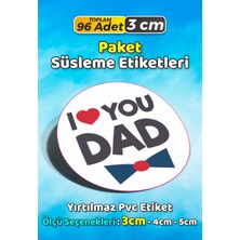 Sb Store Babalar Günü Ambalaj Hediye Paket Süsleme Etiketi Model 129 - 96 Adet 3cm
