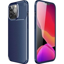 Newface Apple iPhone 13 Pro Kılıf Auto Focus Karbon Kapak - Lacivert