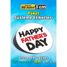 Sb Store Babalar Günü Ambalaj Hediye Paket Süsleme Etiketi Model 127 - 96 Adet 3cm
