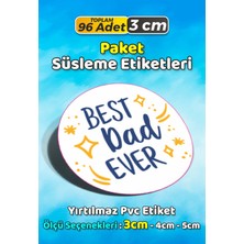 Sb Store Babalar Günü Ambalaj Hediye Paket Süsleme Etiketi Model 124 - 96 Adet 3cm