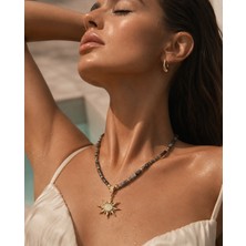 Solare Accessories Doğal Varisit Taşlı Kolye – Güneş Figürlü Kolye