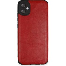 Newface Samsung Galaxy A04E Kılıf Loop Deri Silikon - Kırmızı