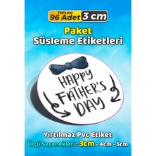 Sb Store Babalar Günü Ambalaj Hediye Paket Süsleme Etiketi Model 73 - 96 Adet 3cm