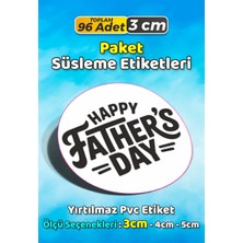 Sb Store Babalar Günü Ambalaj Hediye Paket Süsleme Etiketi Model 79 - 96 Adet 3cm