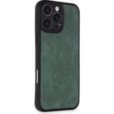 Mudanis Apple Iphone 16 Pro Kılıf Aras Deri Kapak - Koyu Yeşil