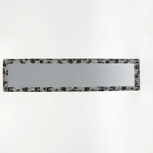 Kristal Taşlı Iç Dikiz Aynası Tırnaklı Ayna 29,5X7CM Leopar Desenli