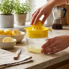 Melkan Home Cam Narenciye Sıkacağı 300 ml – Limon, Portakal ve Meyve Sıkacağı Cam Meyve Suyu Sıkacağı 11x8,5x11,5 cm
