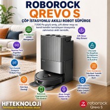 Roborock Üstün Mühendislik ve Tasarım Anlayışıyla Üretilen Qrevo S Çöp Istasyonlu Siyah Akıllı Robot Süpürge