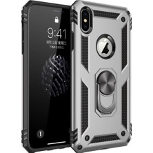 Mudanis Apple Iphone Xs Max Kılıf Sofya Yüzüklü Silikon Kapak - Gümüş