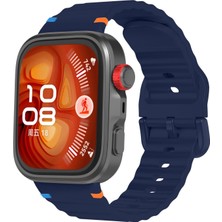 Redmud Teknoloji Huawei Watch Fit 4 / Fit 4 Pro  Ile Uyumlu Dalgalı Dikiş Detaylı Silikon Saat Kordonu
