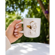 Pitaya Sanat El Yapımı Seramik Kupa 240 ml - 24K Altın Yaldızlı ve 3D Melek Figürlü