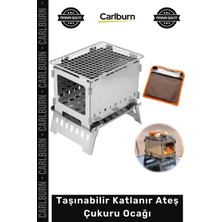Carlburn #ateşçukurupaslanmaz Çelik Kamp Tipi Kompakt Outdoor Izgara Taşınabilir Katlanır Ateş Çukuru Ocağı