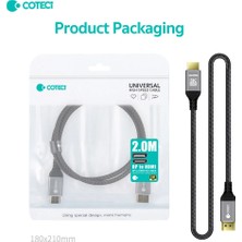 Coteci 8k Displayport To HDMI Kablo Dp 1.4 To HDMI 2.1 4K 144Hz 120Hz Oyuncu Monitör Tv Kablosu (3 Metre)