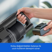Philips Islak Kuru Kullanım Sunan Kablosuz Dikey Süpürge, LED Aydınlatmalı Başlık, Güçlü Emiş, 64 Dakika Çalışma ve Pratik Paspas Özelliğiyle Günlük Temizlik Için Ideal
