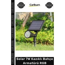 Carlburn Özel Üretim Dış Mekan Güneş Enerjili LED Peyzaj Aydınlatma Şık Solar 7W Kazıklı Bahçe Armatürü Rgb