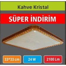 Erbay 33×33 LED Panel Kahve Kristal Kapak 24W Sıva Üstü Şık Kaliteli Ürün