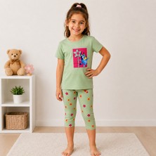 Utaher Miniwear Bluy Baskılı Kız Çocuk Kapri Takım