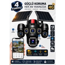 Esvision 7021 4 Kameralı 4g Çift Solar Panel 16X Zoom Hieasy Aov (Sürekli Kayıt) Gece Görüş Çift Yönlü Ses  Akıllı Kamera
