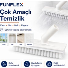 Funflex Sert Kıllı Döner Başlıklı Fırça Başlığı Cam Yer Halı Fayans Temizleme Aparatı
