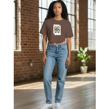 Caprix Baskılı, Günlük & Spor Şık Tasarım Crop T-Shirt