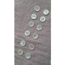 ILCARE Doğal Trokas Hakiki Inci Midye Kabugu Düğme -15 mm 12 Adet